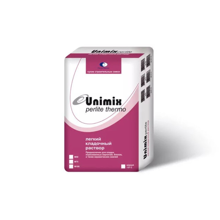 Теплый кладочный раствор Unimix Perlite thermo M50, 25 кг