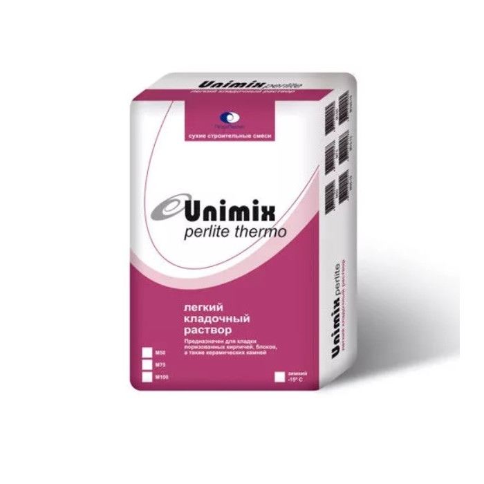 Теплый кладочный раствор Unimix Perlite thermo M75 зимний, 35 кг