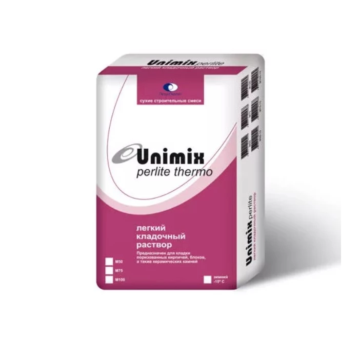 Теплый кладочный раствор Unimix Perlite thermo M75 зимний, 35 кг