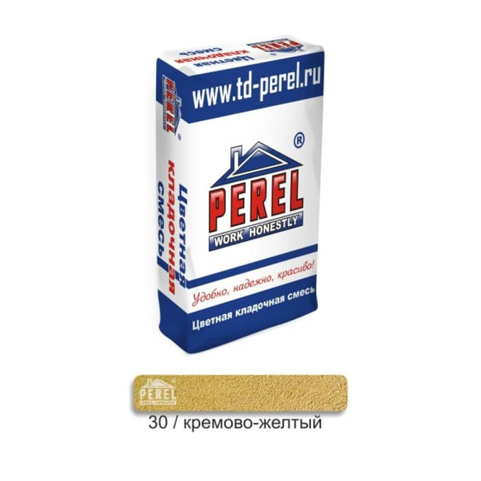 Цветная кладочная смесь PEREL SL 0030 кремово-желтый 50 кг