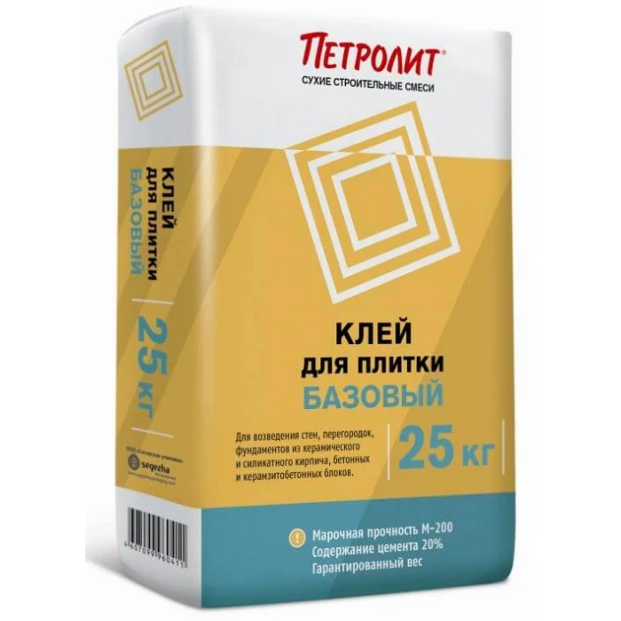 Клей для плитки Петролит Базовый 25 кг