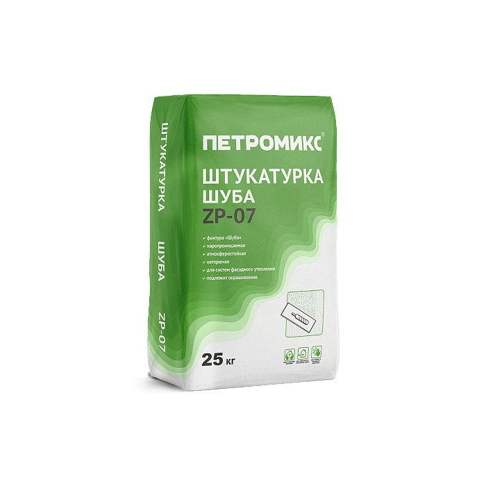 Штукатурка декоративная специальная Шуба ПЕТРОМИКС ZP-07 1,5 мм 25 кг