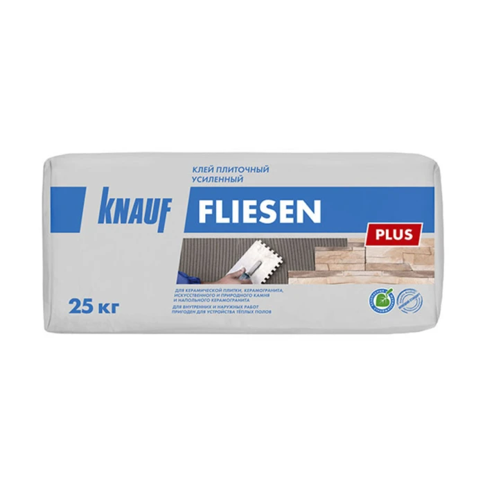 Клей для плитки/ керамогранита/ камня Knauf Флизен Плюс серый класс С1 25 кг
